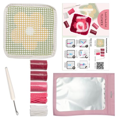 alloneslife Untersetzer-Set mit Verriegelungshaken für Kinder, zum Basteln von Untersetzern, Knüpfhaken-Kits, Blumen-Untersetzer, Bastelsets, Sticksets von alloneslife