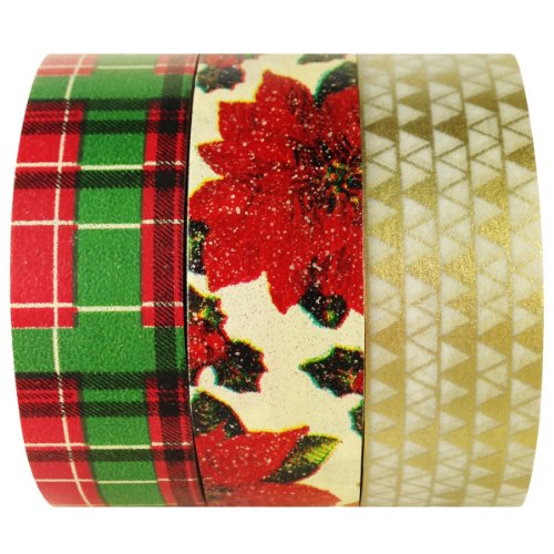 Allydrew Japanisches Washi-Klebeband, Urlaubskollektion, 3er-Set, Tis The Season von allydrew