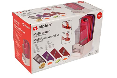 Alpina Multifunktionsreibe mit Schale, Edelstahl, mehr farbig, 13.7 x 10 x 22.5 cm von alpina