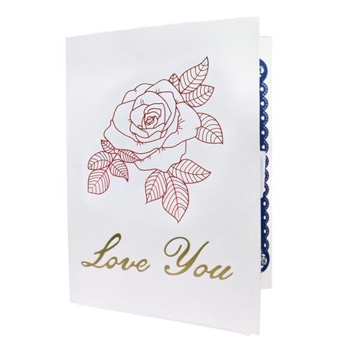 Hochwertige 3D-Rosen-Geschenk-Box, perfekte Valentinstags-Einladungskarte mit Segensbotschaften für geliebte Menschen, Liebesrosen-Geschenkbox von amangul