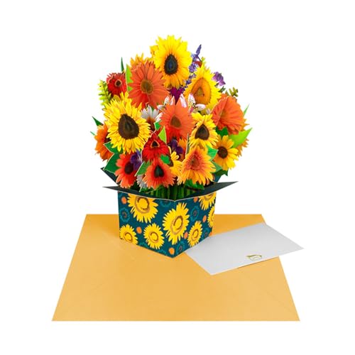 PopUp-Karten 3D-Blumengrußkarte Blumenstrauß für Muttertag, Vatertag, Handstrauß, 3D-Grußkarte von amangul