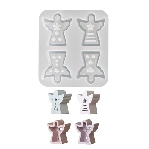 amangul Flexible Silikonform für Schreibtisch-Ornamente, 4 Muster, Engelsform, Atmosphäre, Licht, Festival, Heimdekoration, Form amangul Flexible Silikonform für Schreibtisch-Ornamente, 4 Muster, Engelsform, Atmosphäre, Licht, Festival, Heimdekoration, Form von amangul
