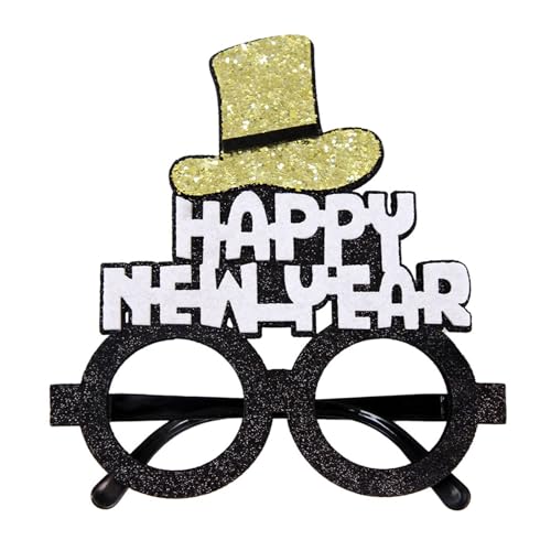 amangul Glitzernde Neujahrsbrille, lustige Cosplay-Brille, Foto-Requisiten für Weihnachten, Neujahr, Party, Verkleidungsbrille, Rahmendekoration, Glitzerpuderbrille von amangul