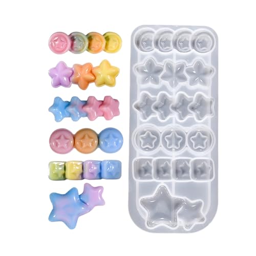 amangul Modisches Herz-Stern-Schlüsselbundform-Set, Bastelbedarf, Epoxidharz, Treibsand-Anhänger zum Personalisieren von Schmuckstücken amangul Modisches Herz-Stern-Schlüsselbundform-Set, Bastelbedarf, Epoxidharz, Treibsand-Anhänger zum Personalisieren von Schmuckstücken von amangul