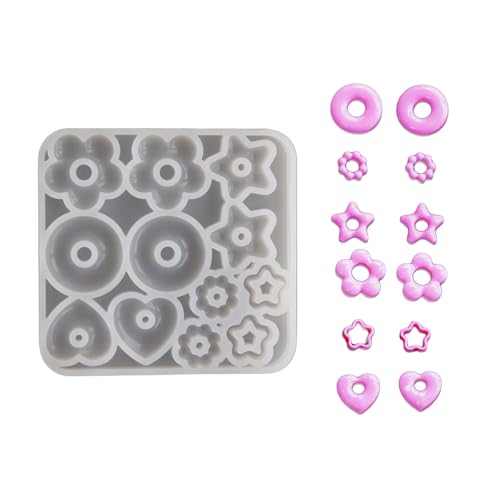 amangul Silikon-Schlüsselanhänger-Formen, Harz, Schmuck, Herz, Stern, Blume, Ohrringe, Epoxidharz, Zubehör für die Herstellung von Zubehör amangul Silikon-Schlüsselanhänger-Formen, Harz, Schmuck, Herz, Stern, Blume, Ohrringe, Epoxidharz, Zubehör für die Herstellung von Zubehör von amangul