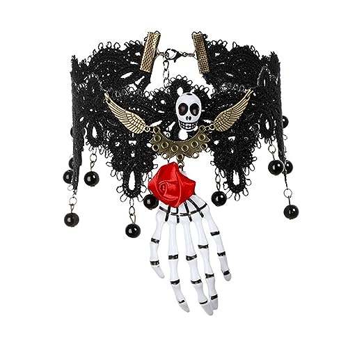 amangul Totenkopf-Stirnband, Tag der Toten, Gothic-Stil, Cosplay-Kostüm, Kopfschmuck für Damen und Herren, Halloween-Party, Haarschmuck, Halloween-Kopfbedeckung von amangul
