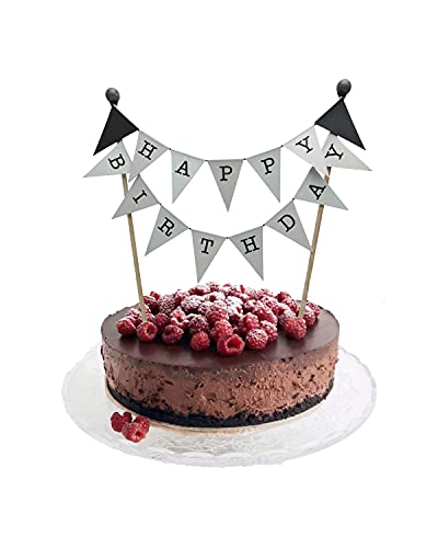 amazing buntings, Happy Birthday, Kuchen Ammer, Kuchendeckel, Grau, Große Fahnen, Vollständig Zusammengebaut, 235 von amazing buntings