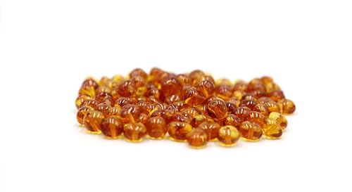 Baltischem Bernstein Perlen im Barockstil. Lose Perlen mit gebohrten Loch. Mehrere Farben und Größen. 10 Gramm Zertifizierter baltischer Bernstein. Perfekt zur Schmuckherstellung. (4-6 mm, Cogcan) von amber-us