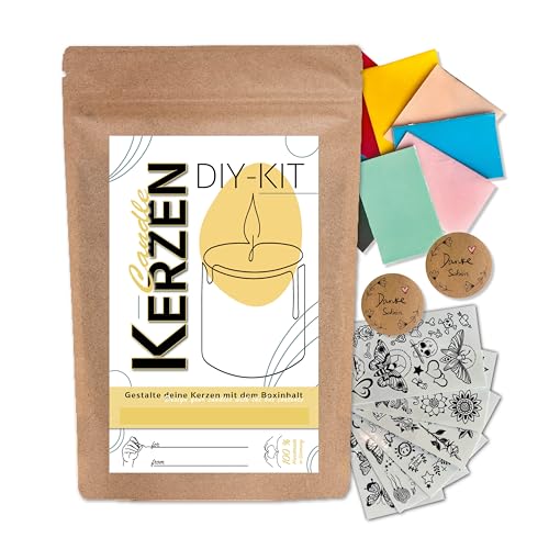 amnatu Kerzen Set Light, Lerne alle Technicken durch die Anleitung kennen + Kerzen-Tattos, + Kerzenwachsstreifen # Kerzen diy Set # dip dye kerzen von amnatu