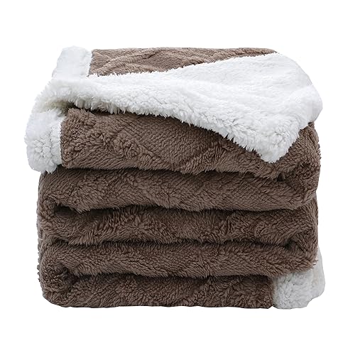 Sherpa-Fleece-Überwurfdecke, flauschig, flauschig, weich, warm, dick, solide Decken für Erwachsene, Kinder, Babys, 100 x 150 cm große Plüschdecke aus doppeltem Samtstoff für Schlafsofa und Couch von amo nenes