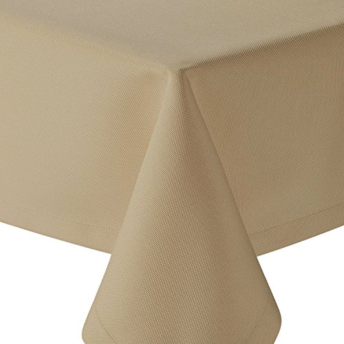 Tischdecke Gastro einfarbig Eckig 130x160 cm Beige Sand Natur- Farbe, Form & Größe wählbar mit Fleckschutz - (Br_E130x160Beige) von amp-artshop