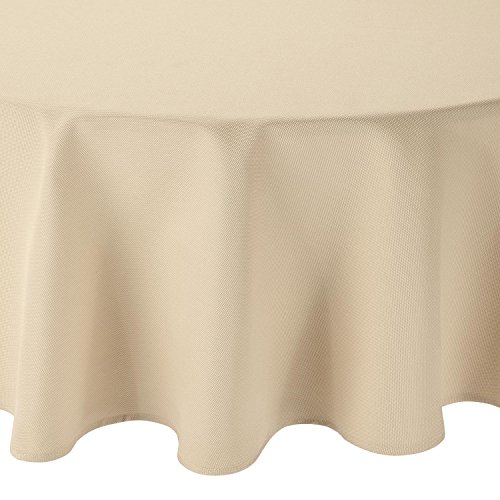 Tischdecke Gastro einfarbig Rund 220 cm Champagner Creme - Farbe, Form & Größe wählbar mit Fleckschutz - (Br_R220CH) von amp-artshop