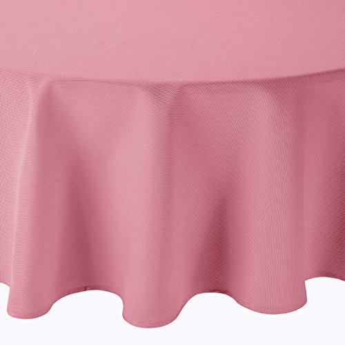 Tischdecke Gastro einfarbig Rund 220 cm Rosa - Farbe, Form & Größe wählbar mit Fleckschutz - (Br_R220Rosa) von amp-artshop