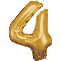 amscan® Folienballon Zahl 4 gold, 1 St. von amscan®