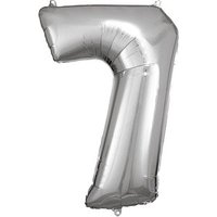 amscan® Folienballon Zahl 7 silber, 1 St. von amscan®