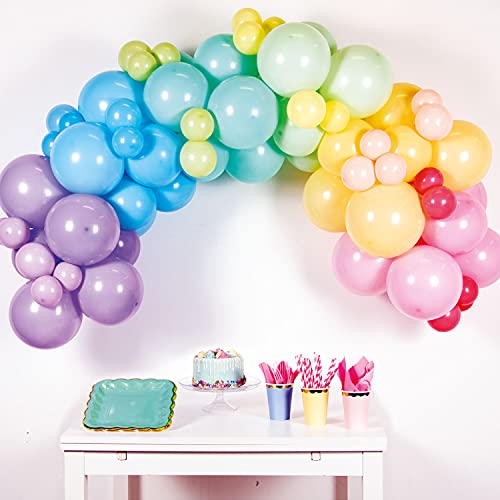 (PKT) Pastel Rainbow DIY Latex Balloon Arch Garland Kit - 78 Pieces von amscan