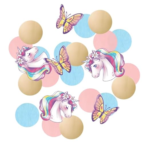 14g Konfetti * UNICORN DREAMS * als Deko für Kindergeburtstag und Einhorn Mottoparty | ca. 250 Teile | Tischkonfetti Rosa pink Mädchen Einladungen Kinder Geburtstag Karten von amscan