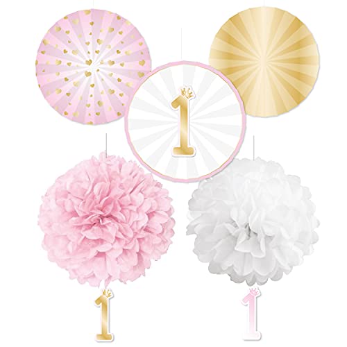 1st Birthday Pink Decor Kit von amscan