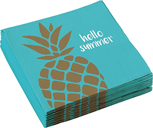 20 Servietten * Pineapple Vibes * für Eine Sommer-Mottoparty Oder Kindergeburtstag // Ananas Party Geburtstag Papierservietten Napkins von amscan