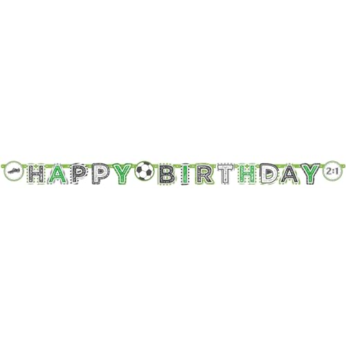 2m Happy-Birthday-Partykette * Fussball-Stadion * als Deko für WM 2018-Party oder Kindergeburtstag // EM Party Mottoparty Geburtstag Soccer Letter Banner von amscan