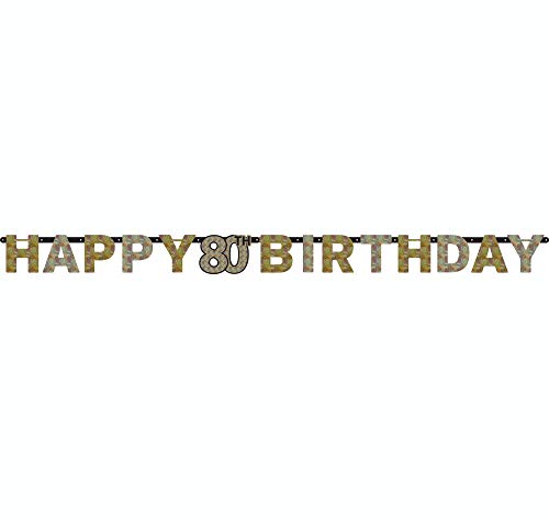 Amscan 121965 - Partykette 80 Sparkling Celebration - Gold Folie 213 x 16,2 cm, Girlande, Banner von amscan