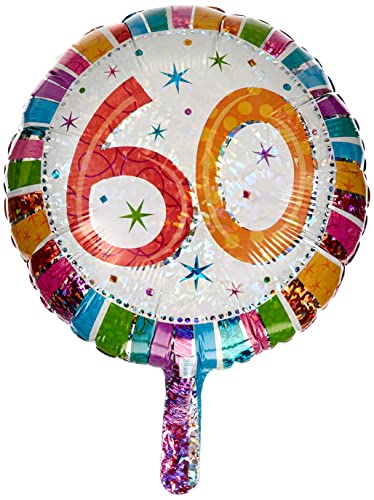 Amscan 16072 01 - Standard Folienballon 60 Radiant Birthday, Geburtstag, Heliumballon von amscan