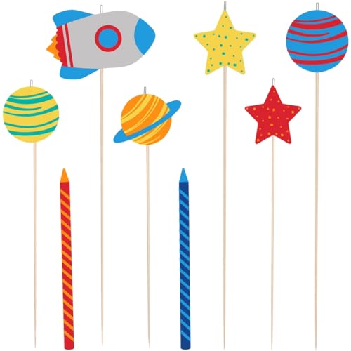 Blast Off Birthday Candle Set (8 pc) von amscan