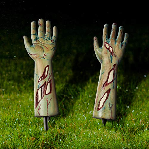 Amscan 190593 Zombie Hände Garden Einsatz 11 cm x 33 cm von amscan