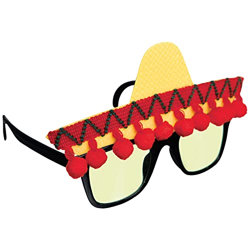 Amscan 250474-55 - Brille Fiesta, Spaßbrille, Mottoparty, Karneval, Accessoire, Scherzbrille, Mexiko, Sombrero von amscan