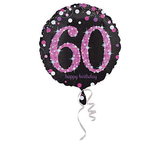 Amscan 3378601 - Standard Folienballon Happy Birthday 40, Durchmesser circa 43 cm, Heliumballon, Geburtstag von amscan