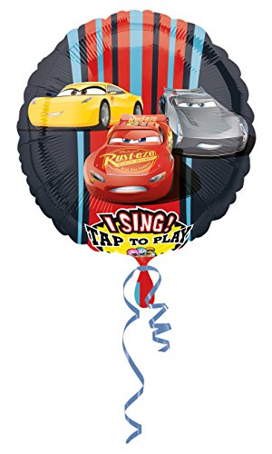 Amscan 3537601 - Sing-A-Tune Folienballon Cars 3, 71cm, Luftballon, Heliumballon von amscan