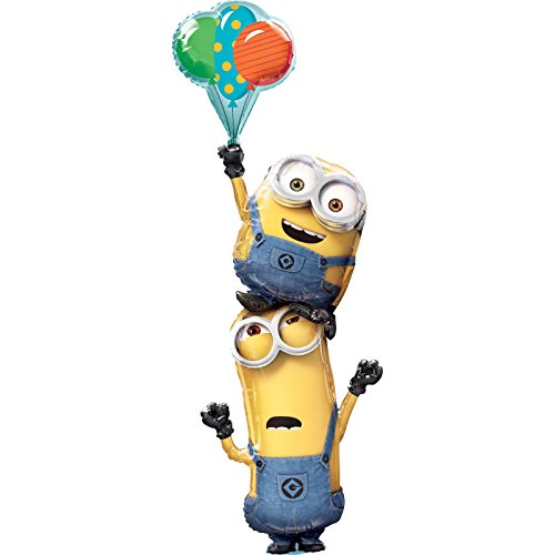 Amscan 3616001 - Folienballon Multi-Ballon Minions, circa 101 x 154 cm, Geburtstag, Heliumballon von amscan