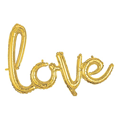 Amscan 3669611 - Script Wort `Love` Gold, Luftballon von amscan