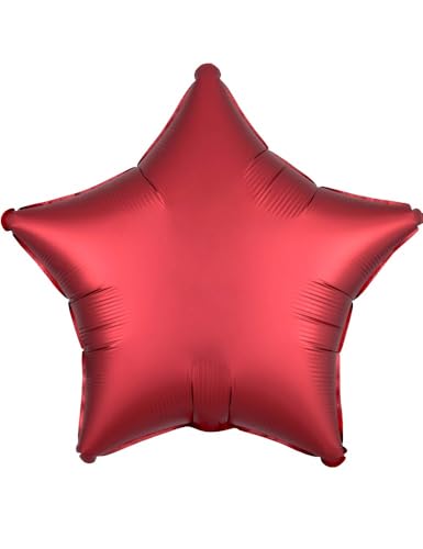 Amscan 3858501 - Standard Folienballon Satin Sangria Star, Stern, 43 cm, Luftballon, Heliumballon von amscan