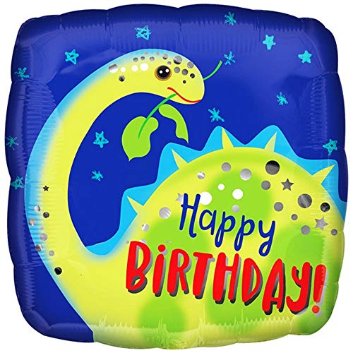 Amscan 3962701 - Standard Folienballon Brontosaurus Happy Birthday, Luftballon, Kindergeburtstag, Heliumballon von amscan