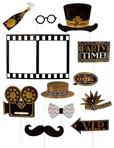 Hollywood G&G Photo Props (12 pk) - Glitz & Glam von amscan