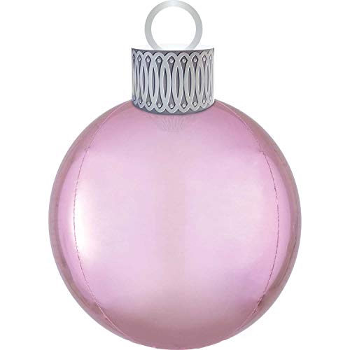 Amscan 4041001 - Orbz XL Folienballon Ornament Weihnachtskugel, 38 x 50 cm, Rosa, Weihnachten, Heliumballon, Party, Dekoration, Xmas, Christmas, Baumschmuck von amscan