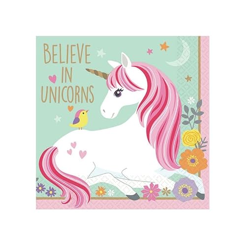 Amscan 501929-66 - 16 Servietten Magical Unicorn 25 x 25 cm von amscan