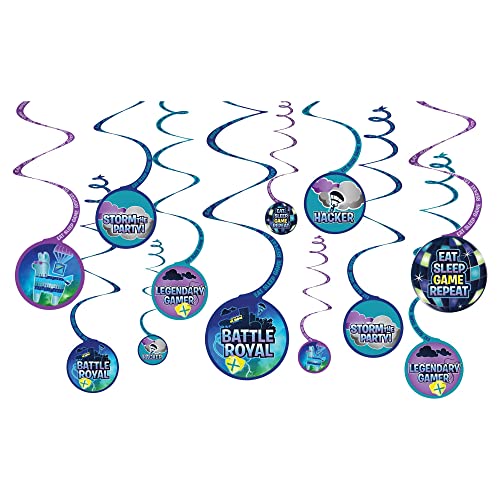 Child 12 Battle Royal Swirl Hanging Decorations von amscan