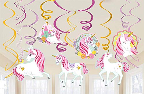 Magical Unicorn Swirl Decorations (12 pk) von amscan