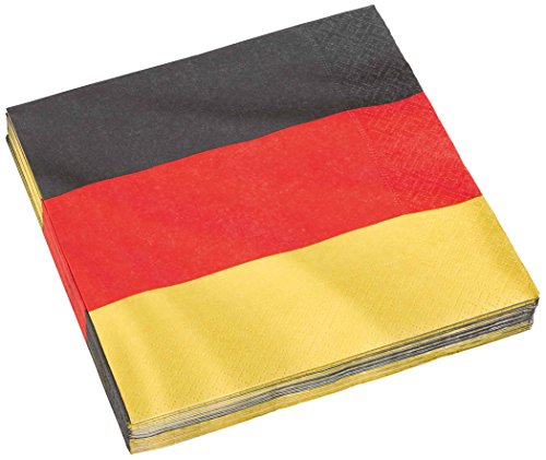 Amscan 9900304 - Servietten Deutschland, 20 Stück, 33 x 33 cm, Mottoparty, Fußballparty, Geburtstag von amscan