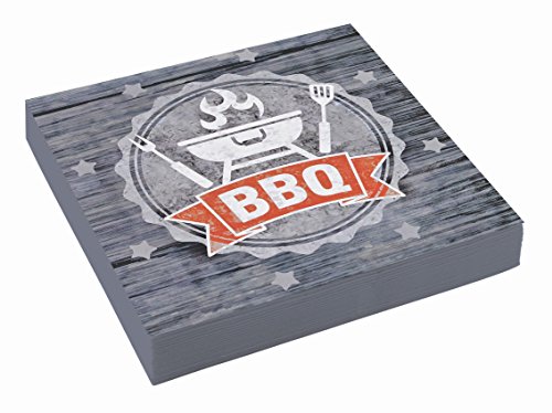 Amscan 9901859 - Servietten BBQ Party, 20 Stück, 33 x 33 cm, Grillparty, Gartenparty von amscan