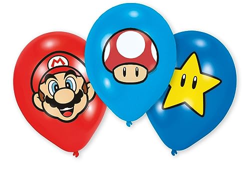 Amscan 9901999 - Latexballons Super Mario Bros, 6 Stück, Luftballons von amscan