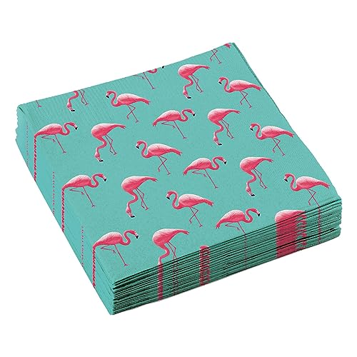 Amscan 9903328 - Servietten Flamingo Paradise, 20 Stück, 33 x 33 cm, Partygeschirr, Tischdekoration von amscan