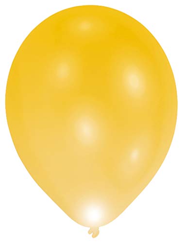 Amscan 9904053 - 5 LED Latexballons Gold, circa 28 cm, Geburtstag, Party, Heliumballon von amscan