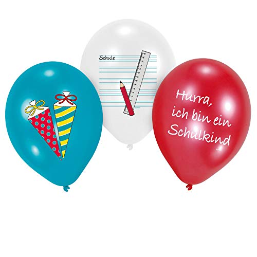 Amscan 9904416 - 6 Latexballons My School Start 27,5 cm / 11", Luftballon von amscan