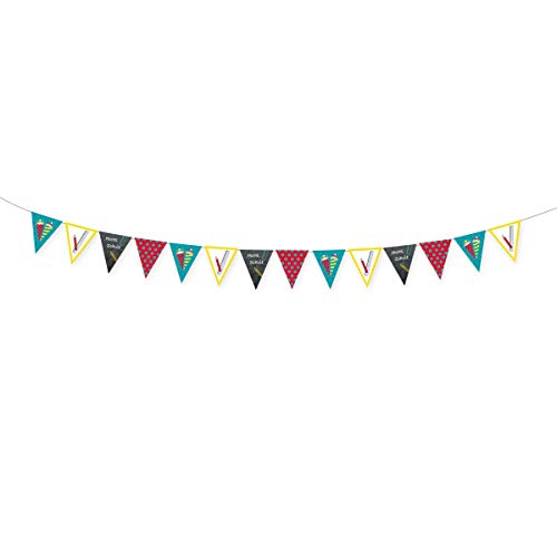 Amscan 9904417 - Wimpelkette My School Start Papier 400 x 19 cm, Banner, Girlande, Partykette von amscan