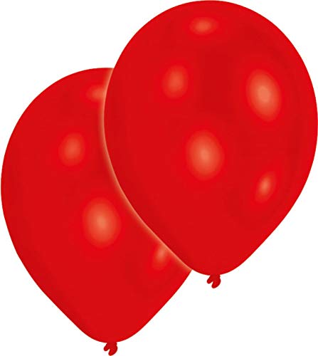 Amscan 9904947 - Latexballons Metallic Red, 50 Stück, Durchmesser circa 27,5 cm, Luftballons von amscan