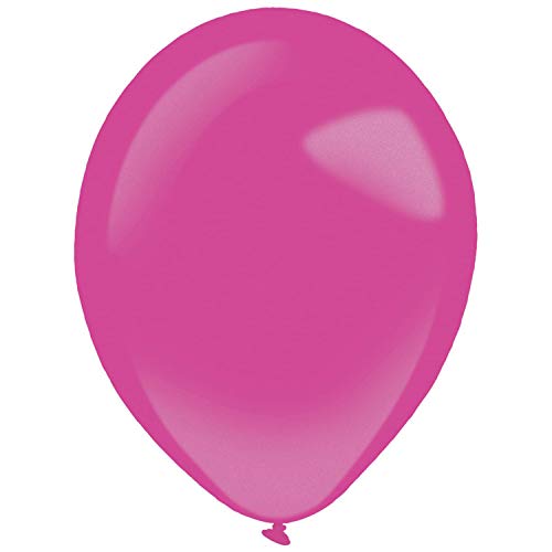 Amscan 9905398 - Latexballons Metallic Hot Pink, 50 Stück, Durchmesser circa 27,5 cm, Luftballons von amscan