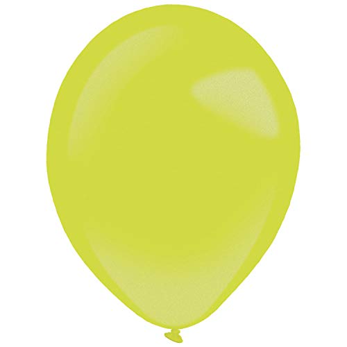 Amscan 9905403 - Latexballons Metallic Kiwi Green, 50 Stück, Durchmesser circa 27,5 cm, Luftballons von amscan